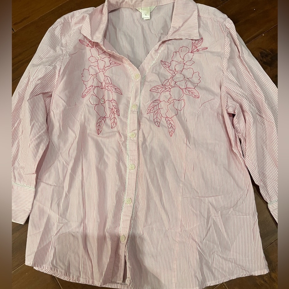 Christopher Banks Pink Striped Button-Up Shirt